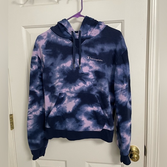 Women’s champion tie-dyed, blue and purple hoodie size medium - Picture 1 of 4